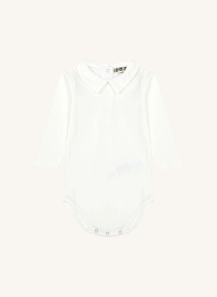 Bonton - Mail Organik Pamuklu Bebek Body | Ekru