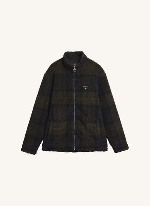Barbour - Checked Zip Fleece Jacket | Olive