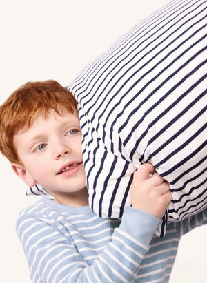 Petit Bateau - Çizgili Modal Pijama | Mavi