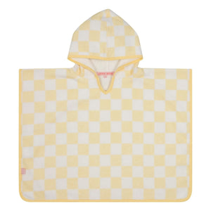 Jera Mini - Gingham Towel Poncho | Light Yellow