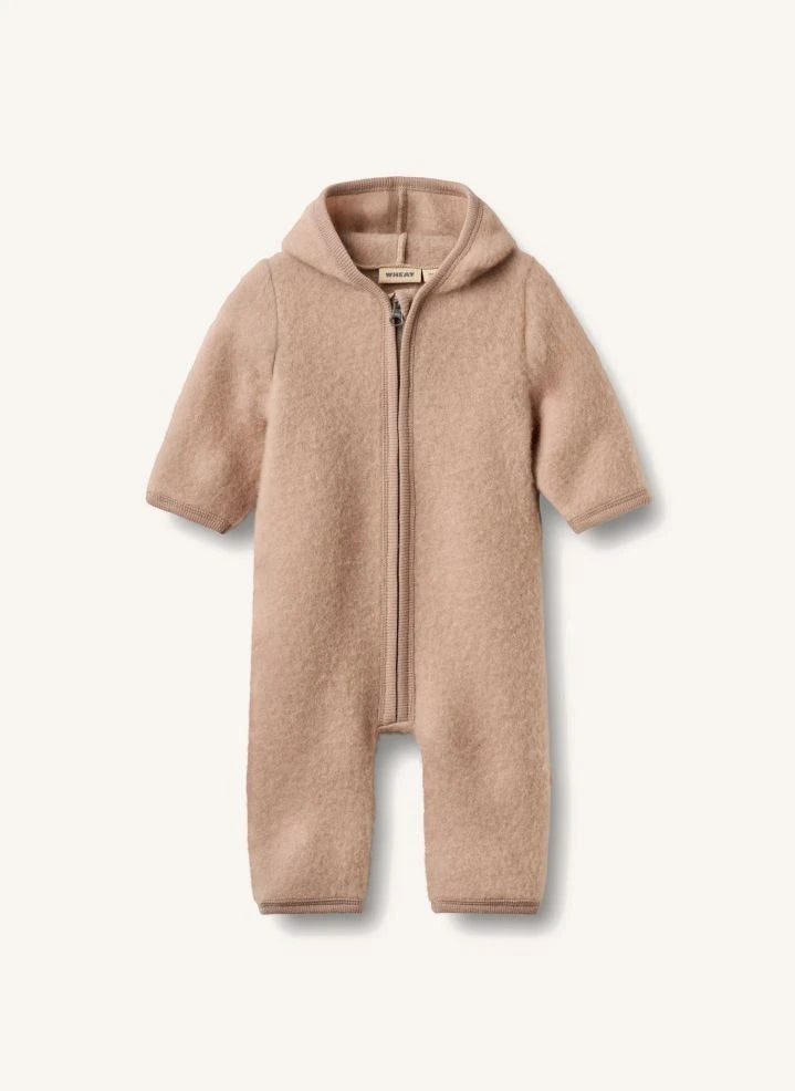 Wheat - Ata Merino Yün Fermuarlı Tulum | Pembe