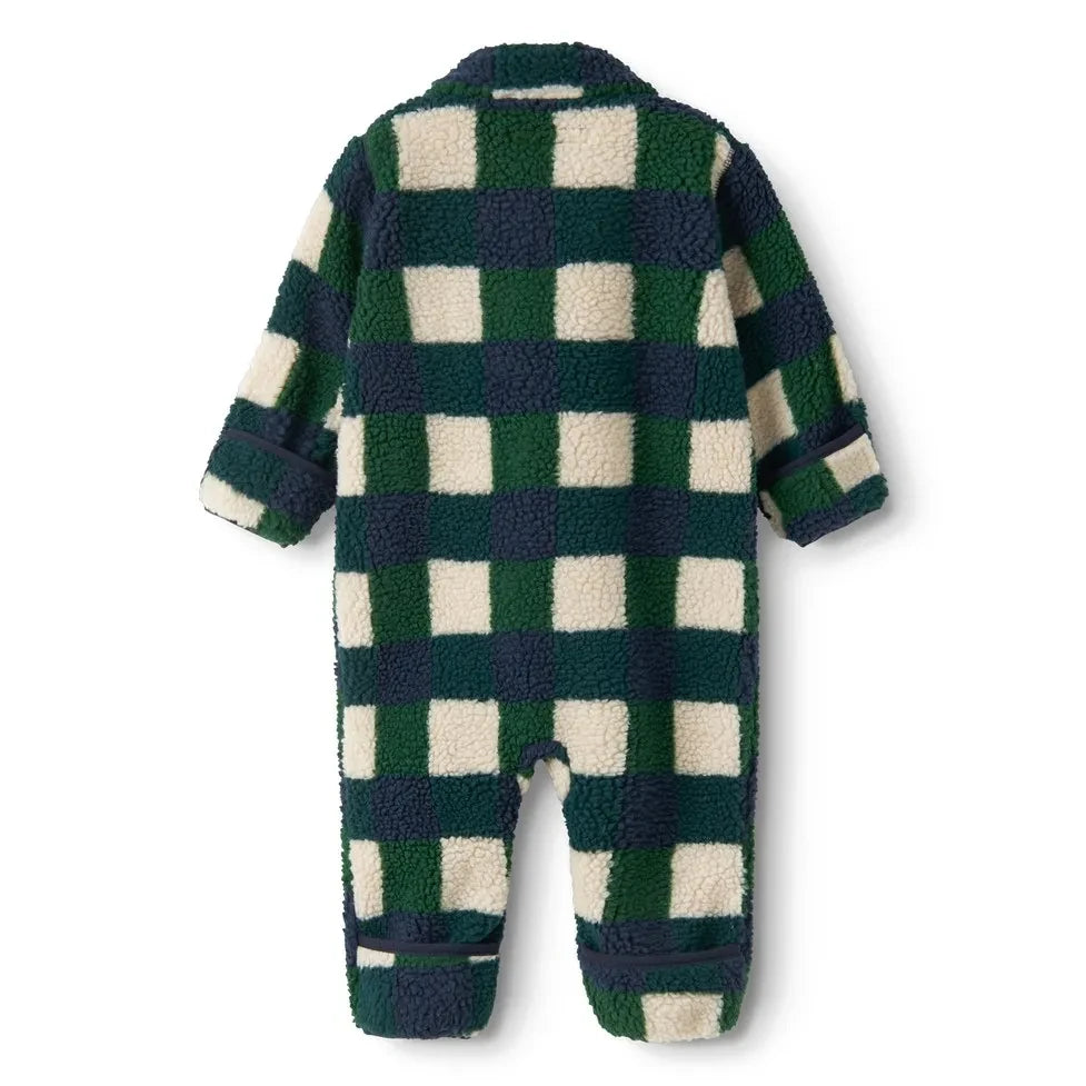 Liewood - Sherpa-style Nolano Checked Recycled Fiber Jacket | Navy