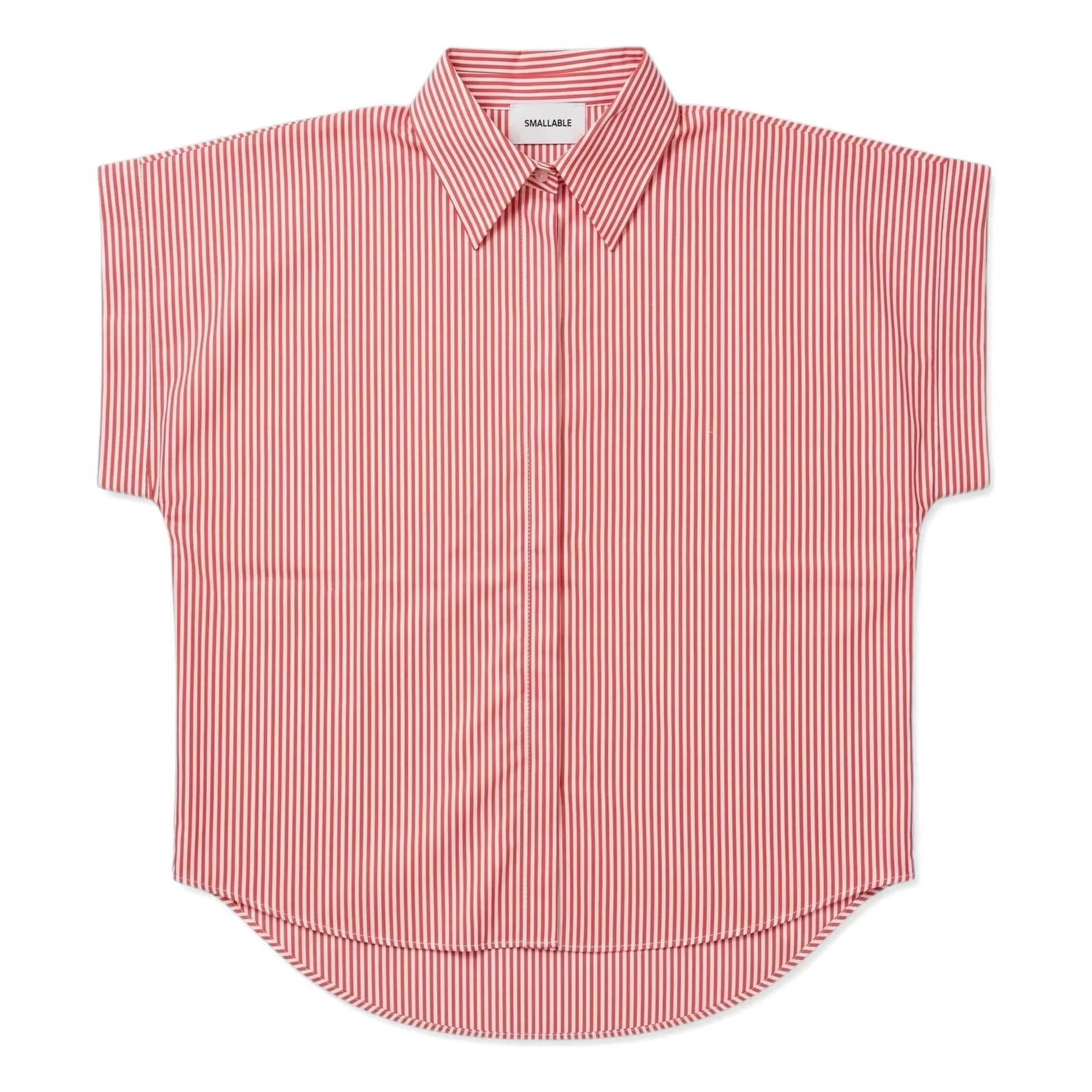 Smallable Woman - Striped Bella Crop Shirt | Cherry Red
