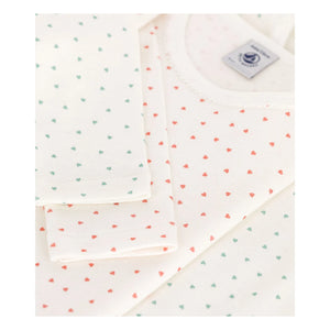 Petit Bateau - Heart 2-piece T-shirt Set | White