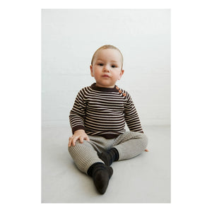 FUB - Striped Merino Wool Baby Sweater | Brown