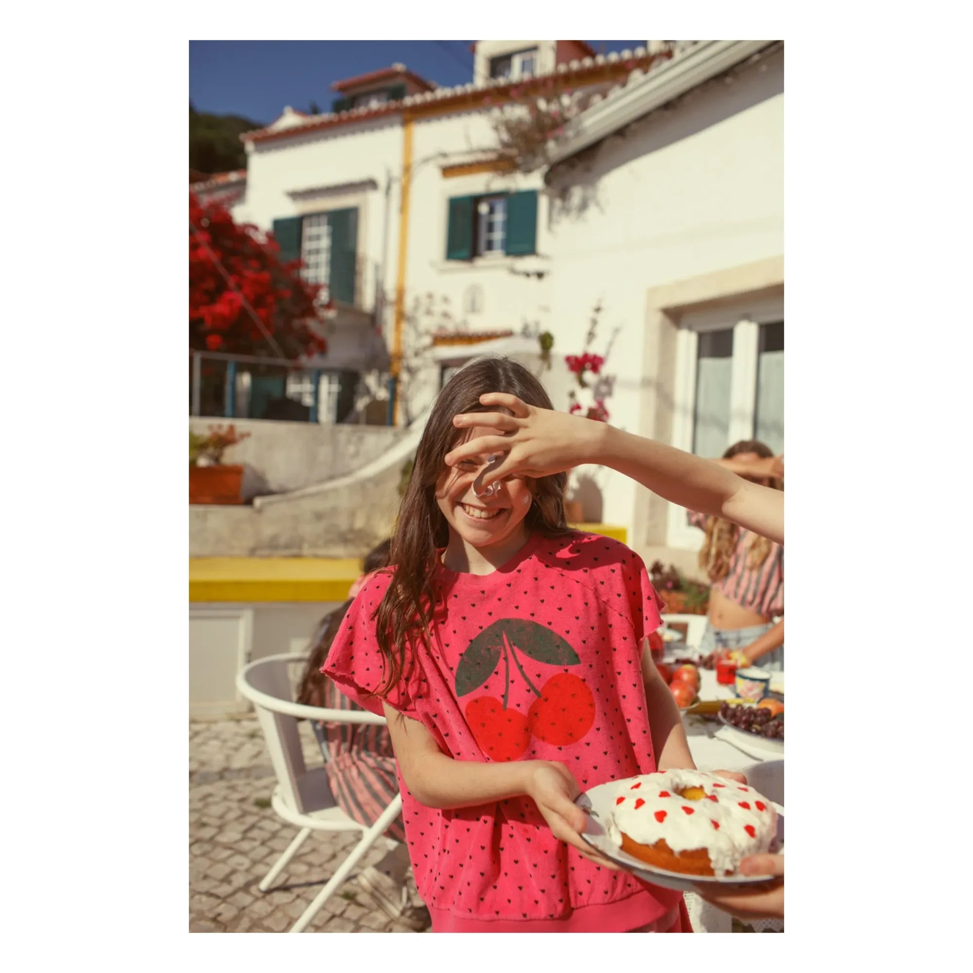 Piupiuchick - Cherry Organic Cotton Sleeveless Sweatshirt | Fuchsia