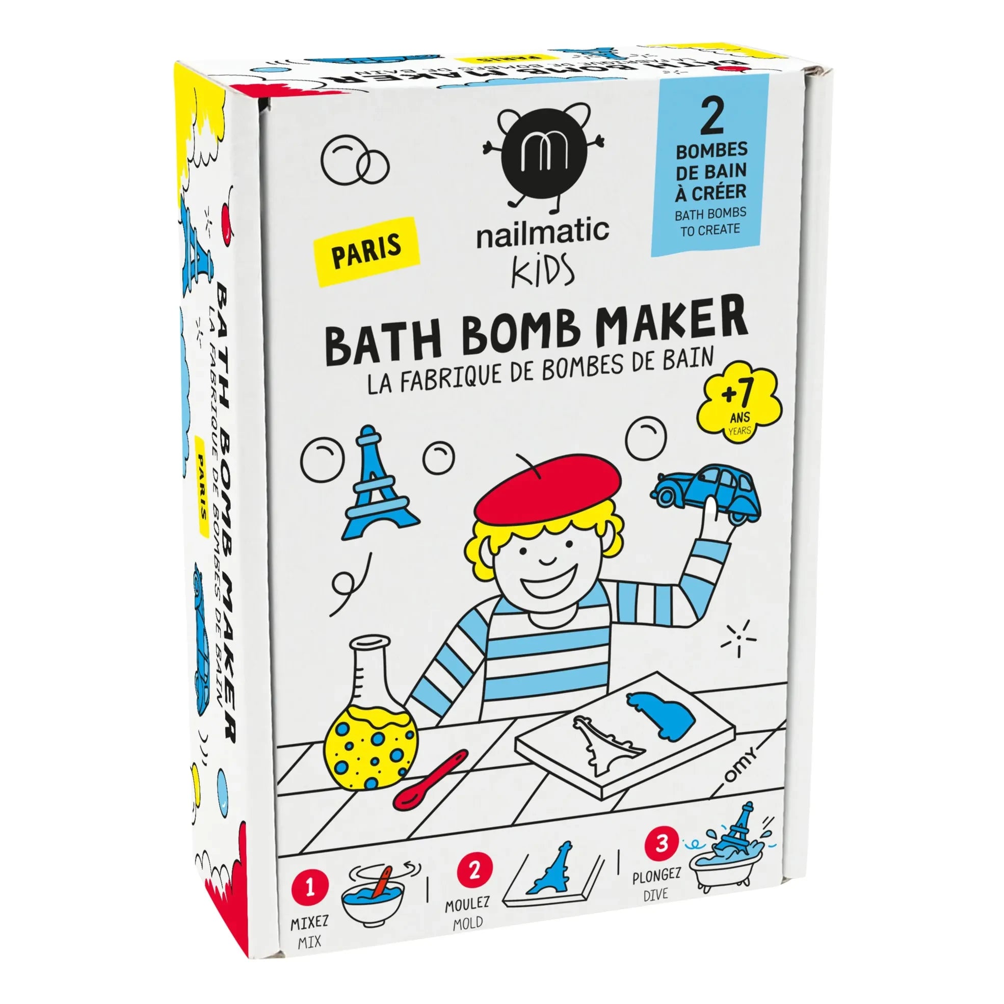 Nailmatic Kids - The Bath Bomb Factory Set - Paris Edition - 2 bath bombs | Blue
