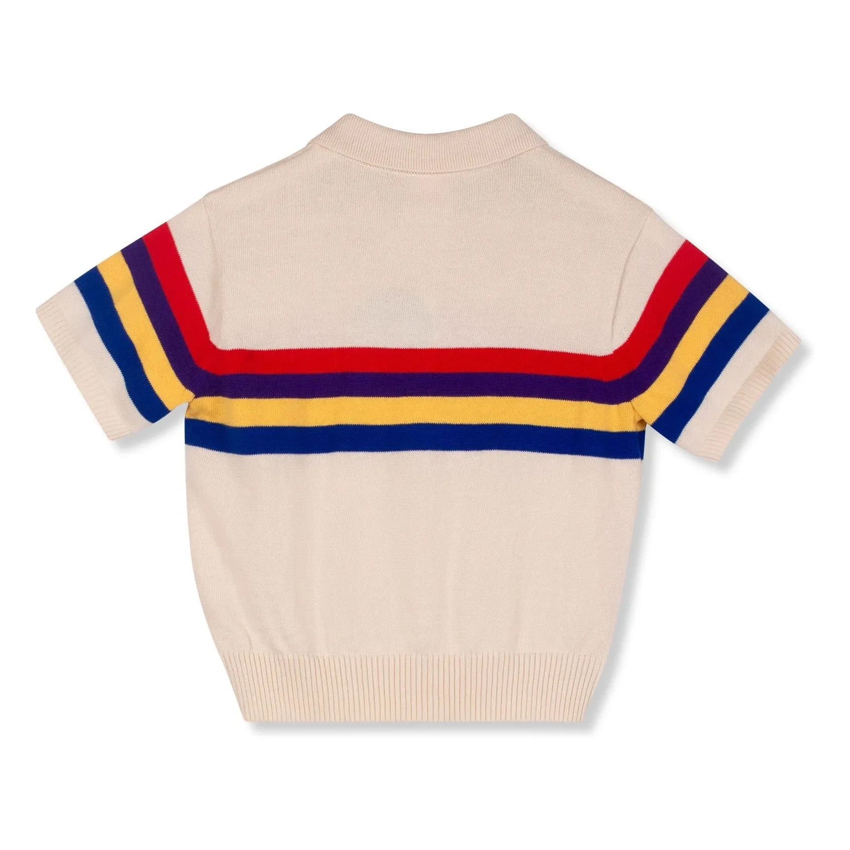 Wynken - Striped organic cotton polo shirt | Ecru