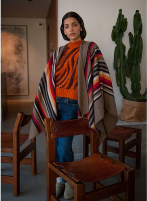 La Méricaine - Apache Recycled Wool Poncho | Earth Brown