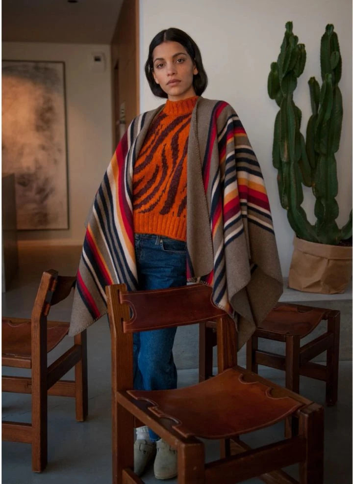 La Méricaine - Apache Recycled Wool Poncho | Earth Brown