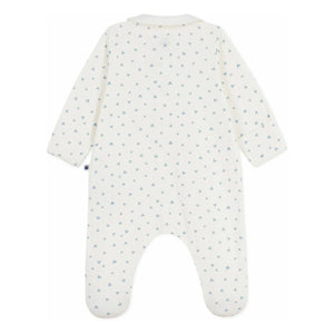 Petit Bateau - Heart Organic Velvet Pajama Sleepsuit | White