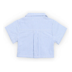 the new society - Badem Striped Seersucker Baby Shirt | Light Blue