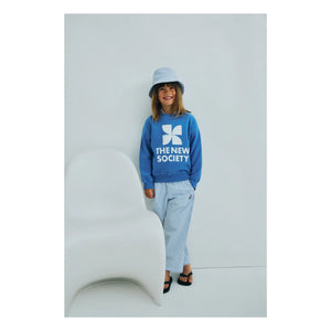 the new society - Almond Striped Seersucker Pants | Light Blue