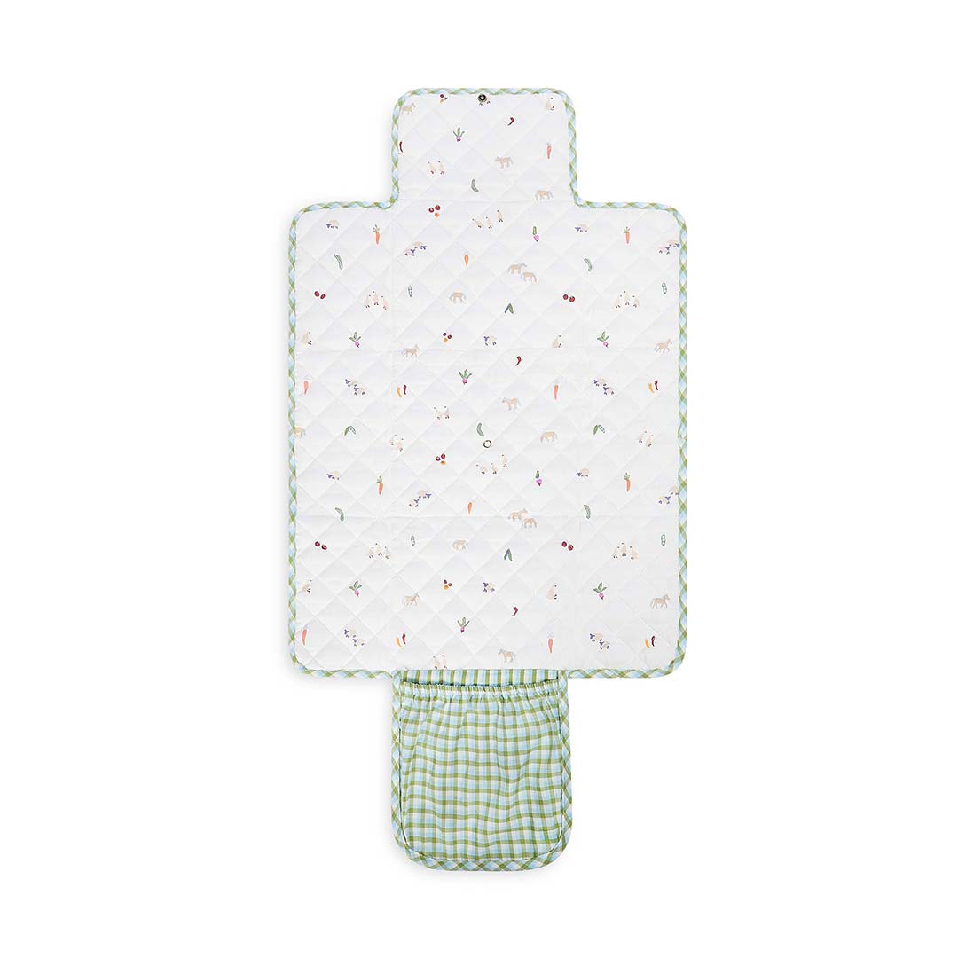 Avery Row Cotton Travel Baby Changing Mat - Greenhouse Gingham-Travel Changing Mats-Greenhouse Gingham- | Natural Baby Shower