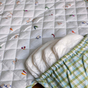 Avery Row Cotton Travel Baby Changing Mat - Greenhouse Gingham-Travel Changing Mats-Greenhouse Gingham- | Natural Baby Shower