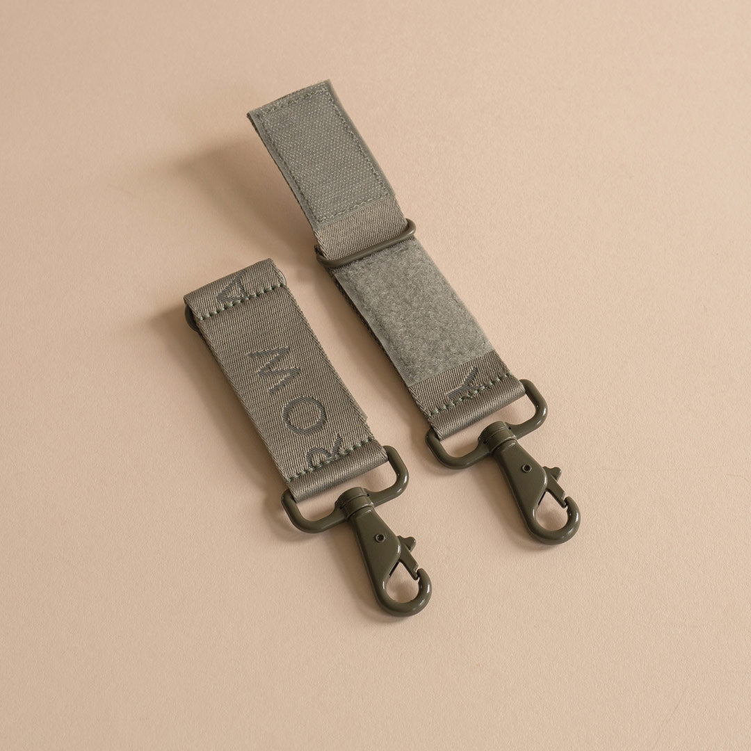 Avery Row Logo Pram Bag Clips - Olive Green-Stroller Clips-Olive Green- | Natural Baby Shower