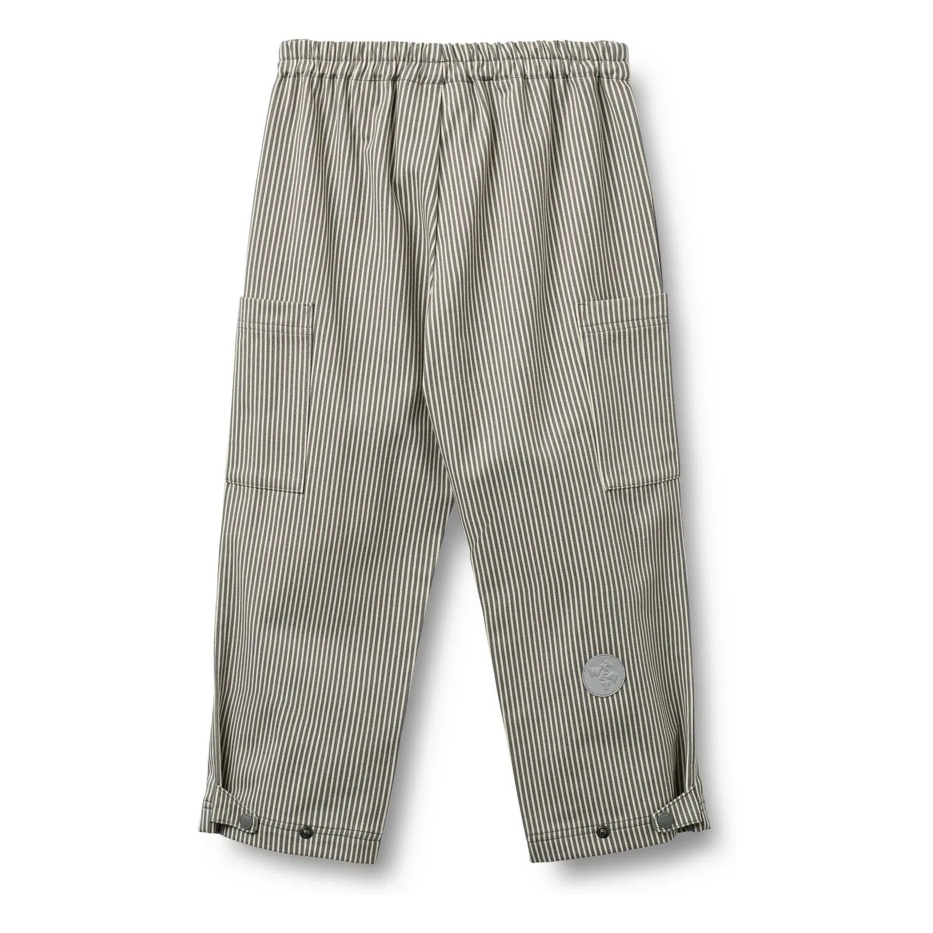 Wheat - Kalloa Striped Organic Cotton Trousers | Gray