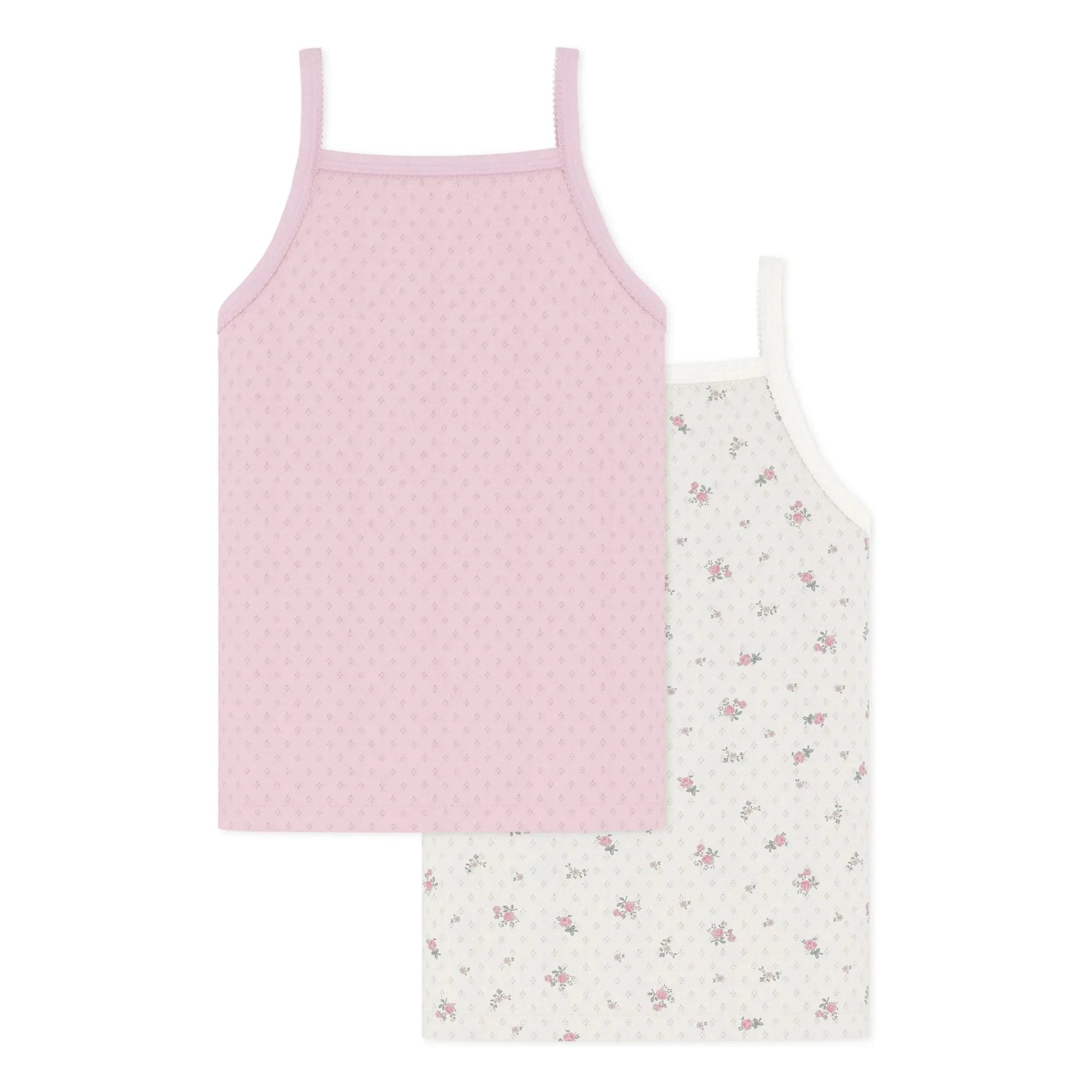 Petit Bateau - Poppy Patterned Light Embroidered Tank Top | Pink