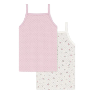 Petit Bateau - Poppy Patterned Light Embroidered Tank Top | Pink