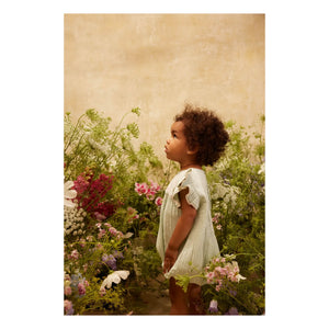 Louise Misha - Nusha Organic Cotton Ruffled Romper | Almond Green