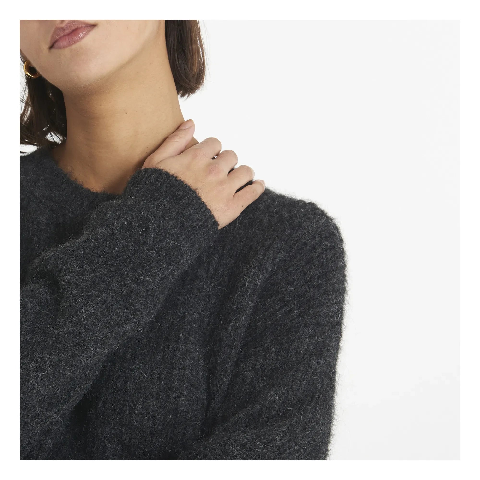 American Vintage - East Alpaca Turtleneck Sweater | Speckled Charcoal Gray
