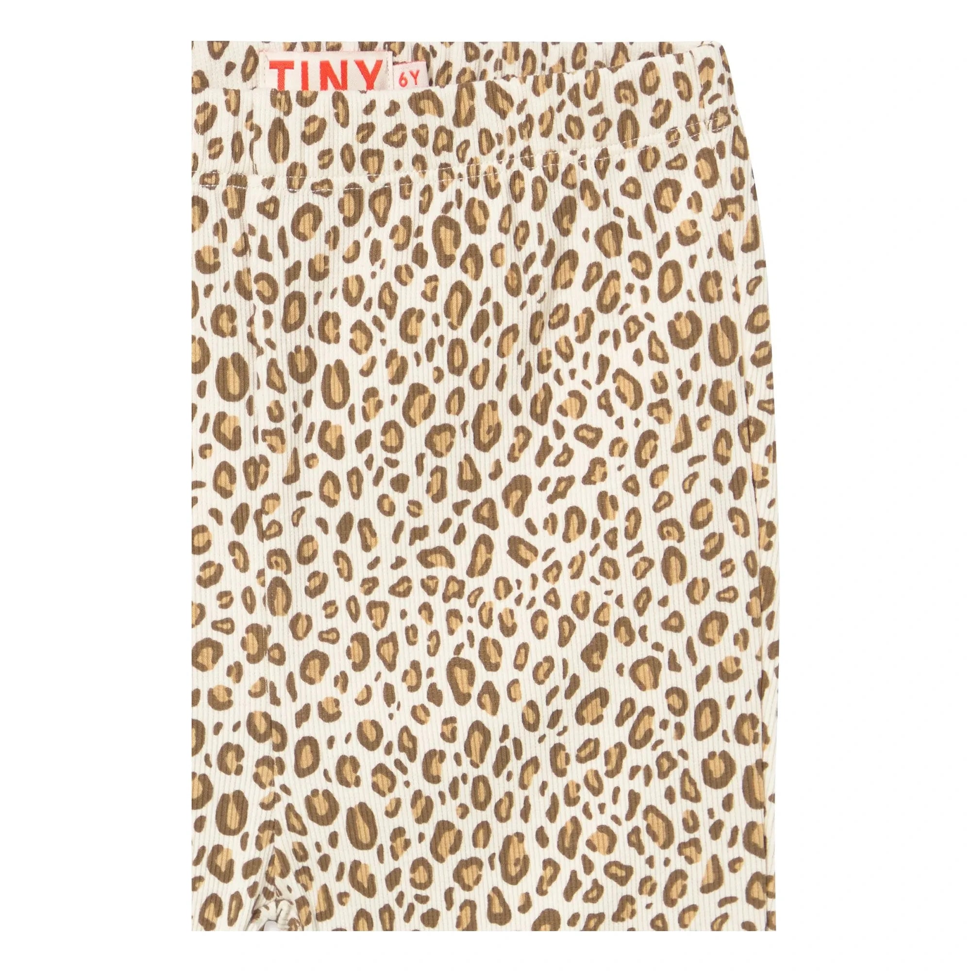 Tinycottons - Organik Pamuk Leopar Rib Flare Pantolon | Bej