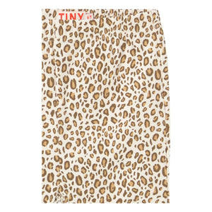 Tinycottons - Organik Pamuk Leopar Rib Flare Pantolon | Bej