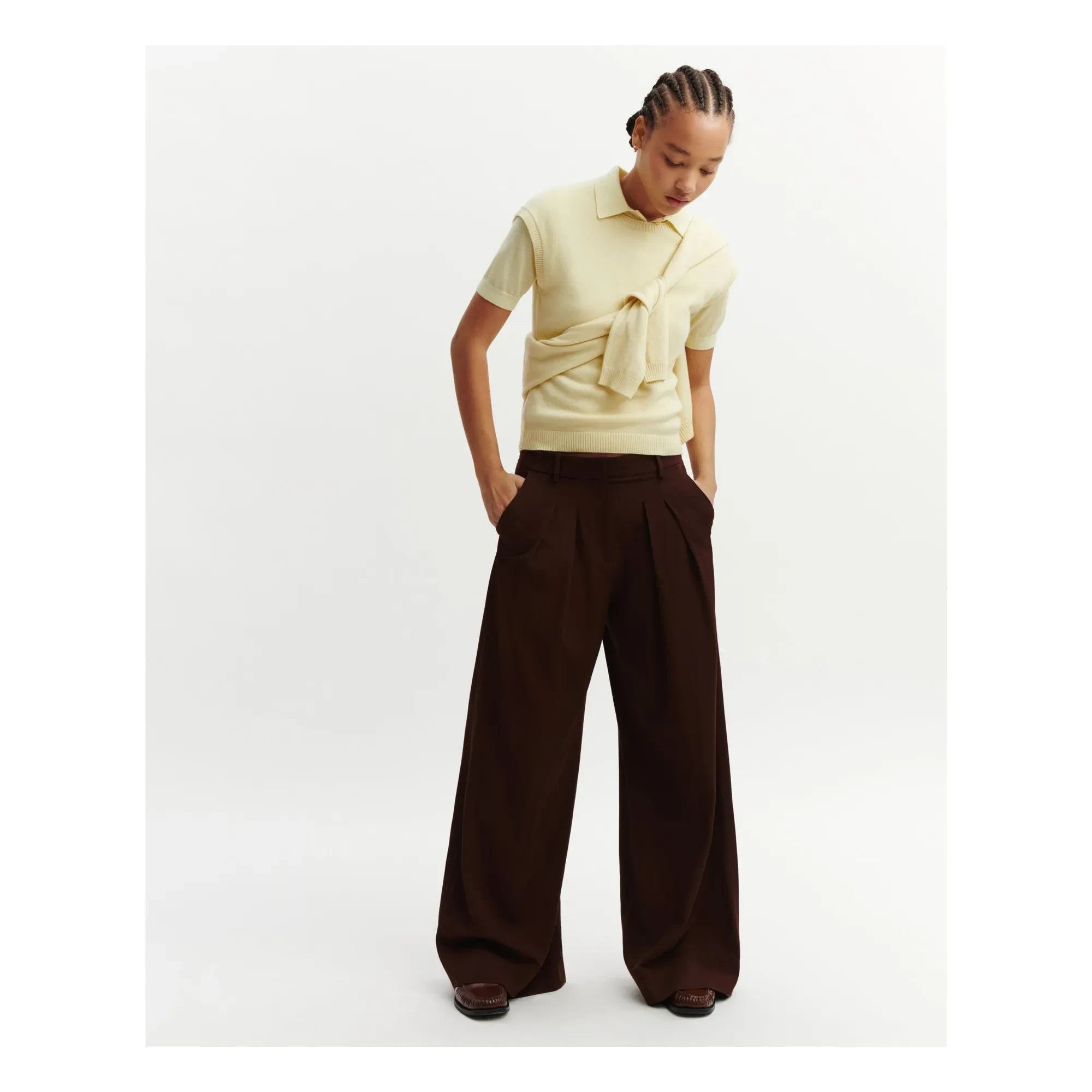 Bompard - Short Sleeve Cashmere Sweater | Lemon Yellow