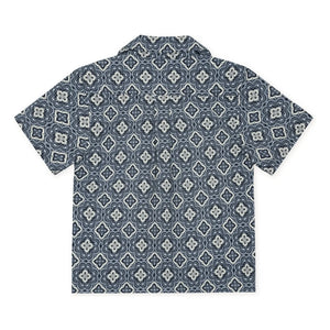 Les Deux - Lukas Arabesque organic cotton shirt | Blue