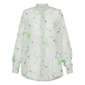 Forte Forte - Love Alchemy" Cotton and Silk Voile Oversized Shirt | Light Blue