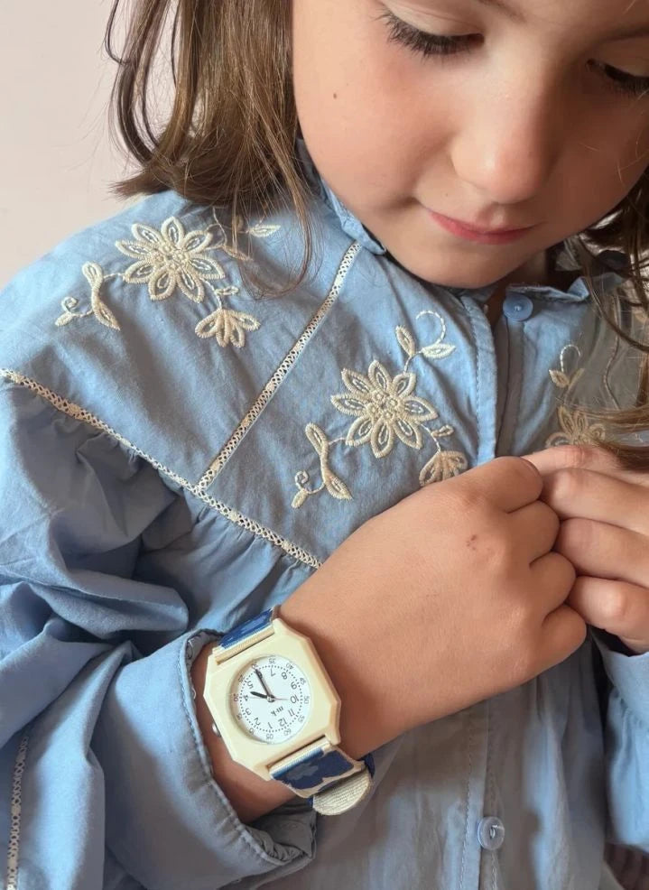 Mini Kyomo - Blue Hibiscus Watch - Mini Kyomo x Taxi Brousse | Blue