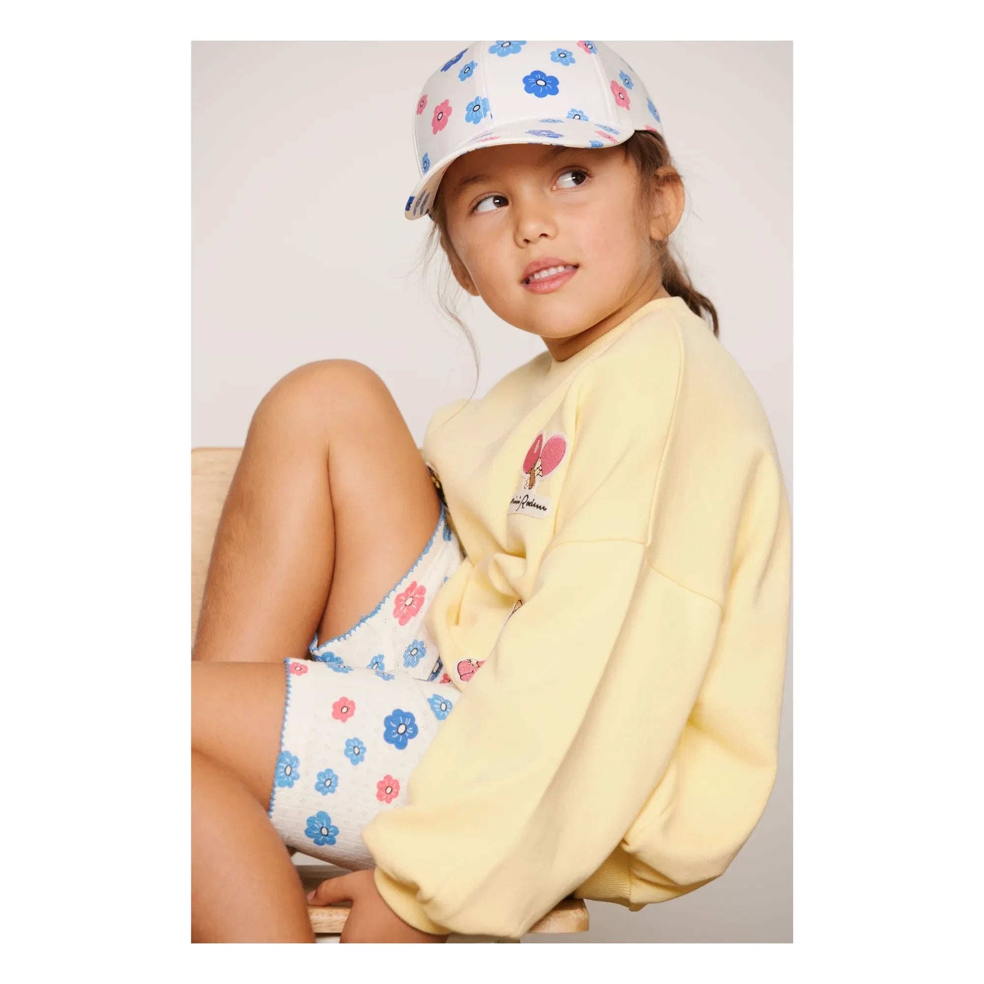 Mini Rodini - Animal Print Organic Cotton Sweat Patch | Yellow