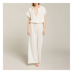Maison Saint Julien - Sparta Cotton Gingham Pants | Ecru