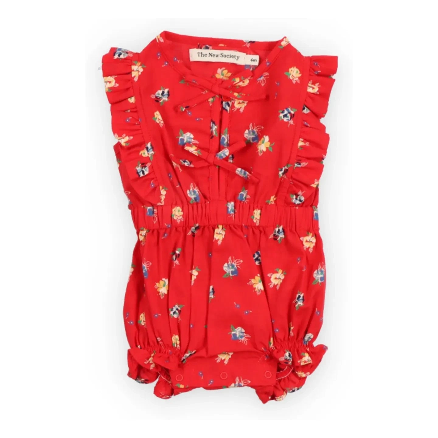 the new society - Amapola Fleurie Tie-Front Jumpsuit | Red