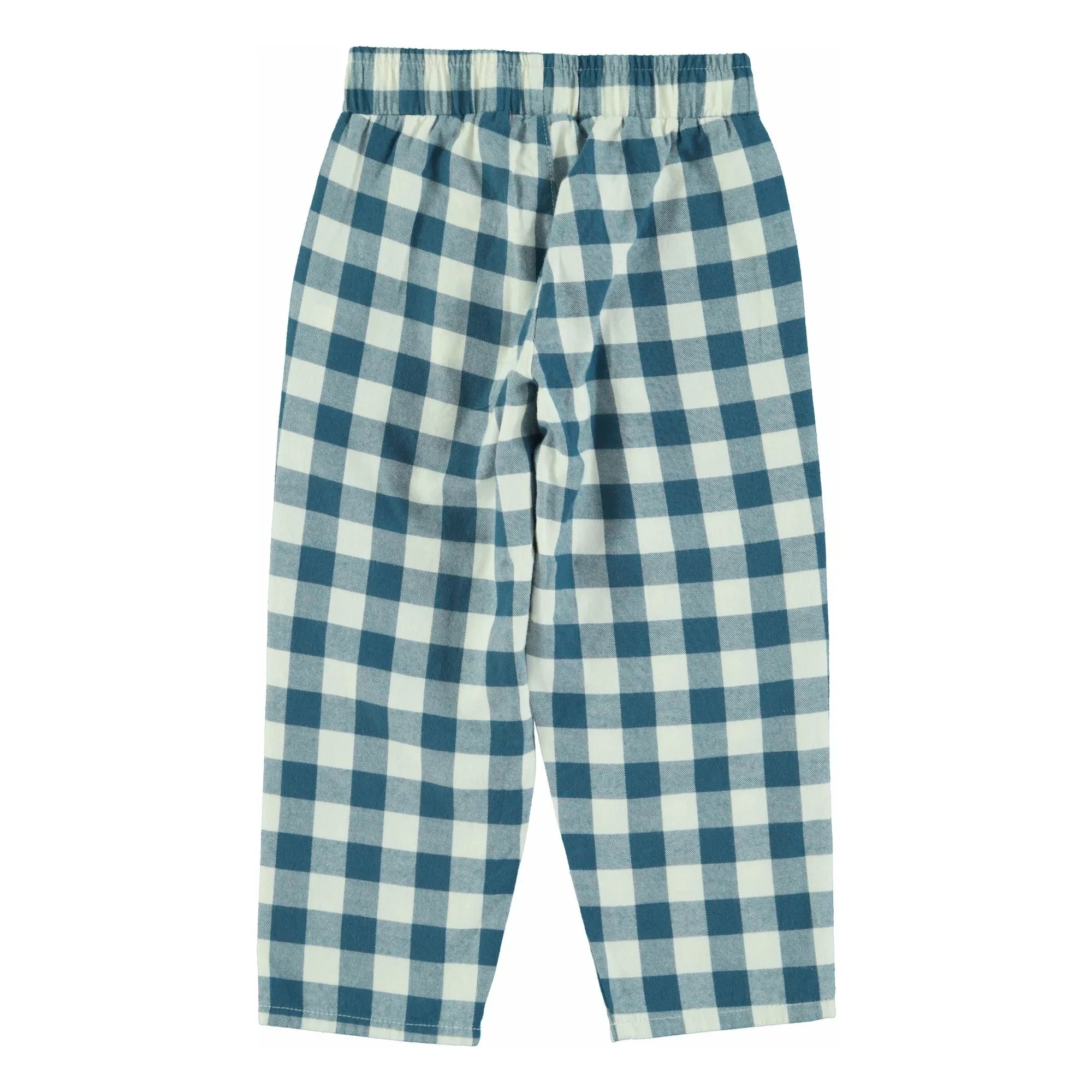 Piupiuchick - Organic Cotton Checkered Pants | Blue