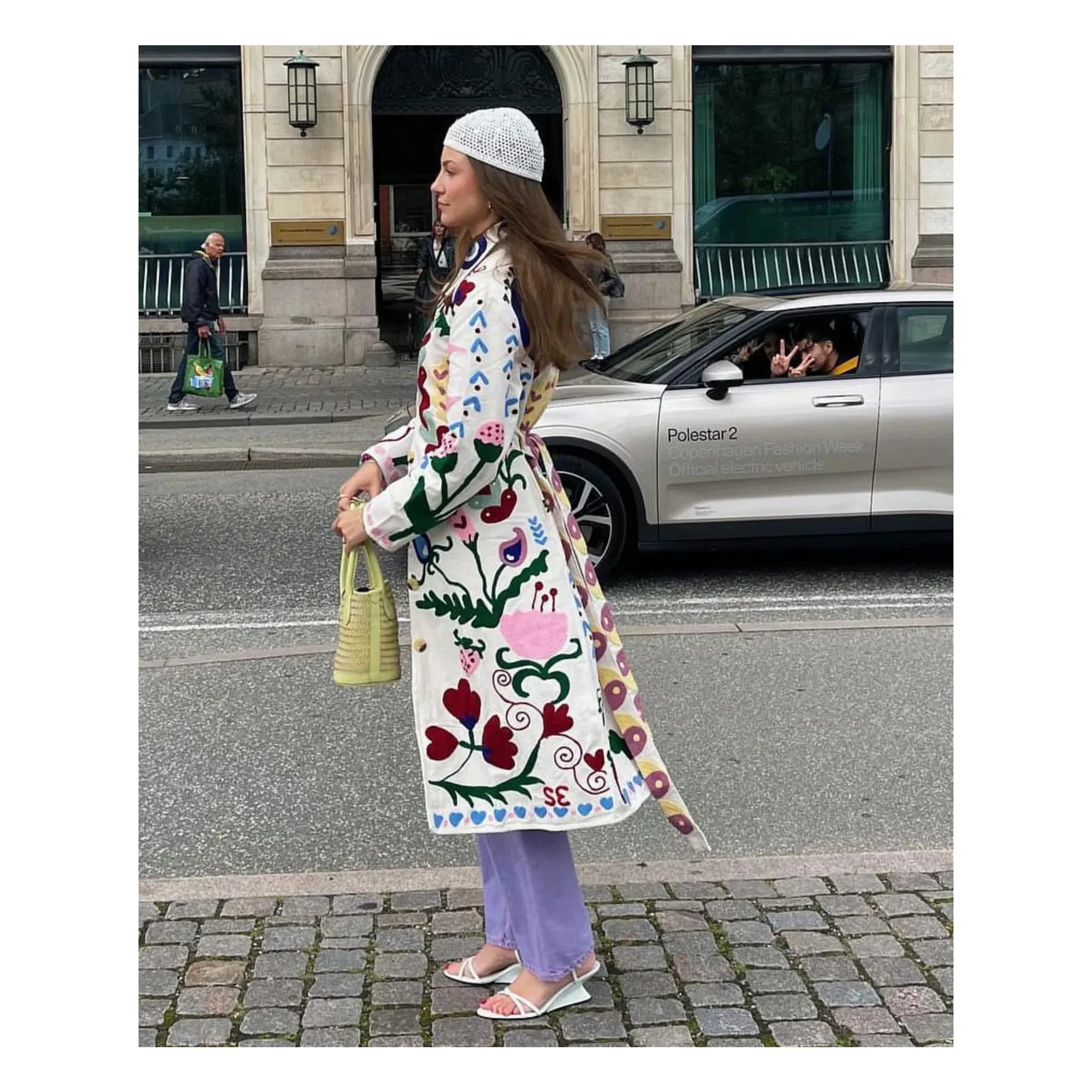 SISSEL EDELBO - Pink White Swan Coat | White