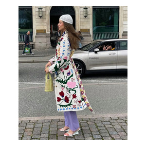 SISSEL EDELBO - Pink White Swan Coat | White