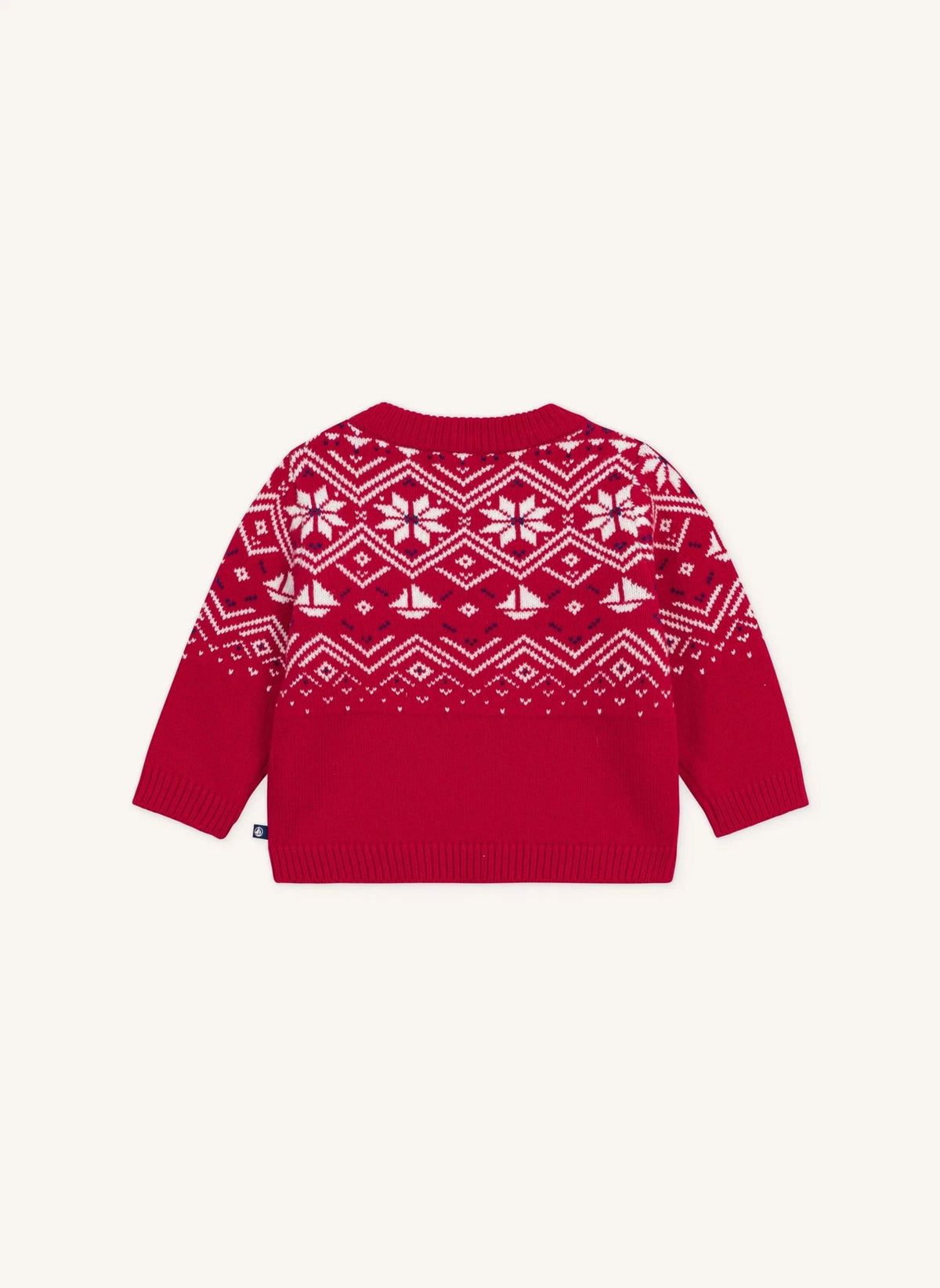 Petit Bateau - Bebek Yün Jakarlı Kazak | Kırmızı
