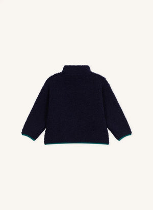 Petit Bateau - Midnight Blue Color-Block Sherpa Jacket