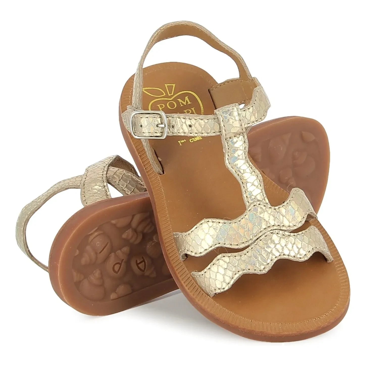 Pom d'Api - Plagette Frizz Glitter Sandals | Gold