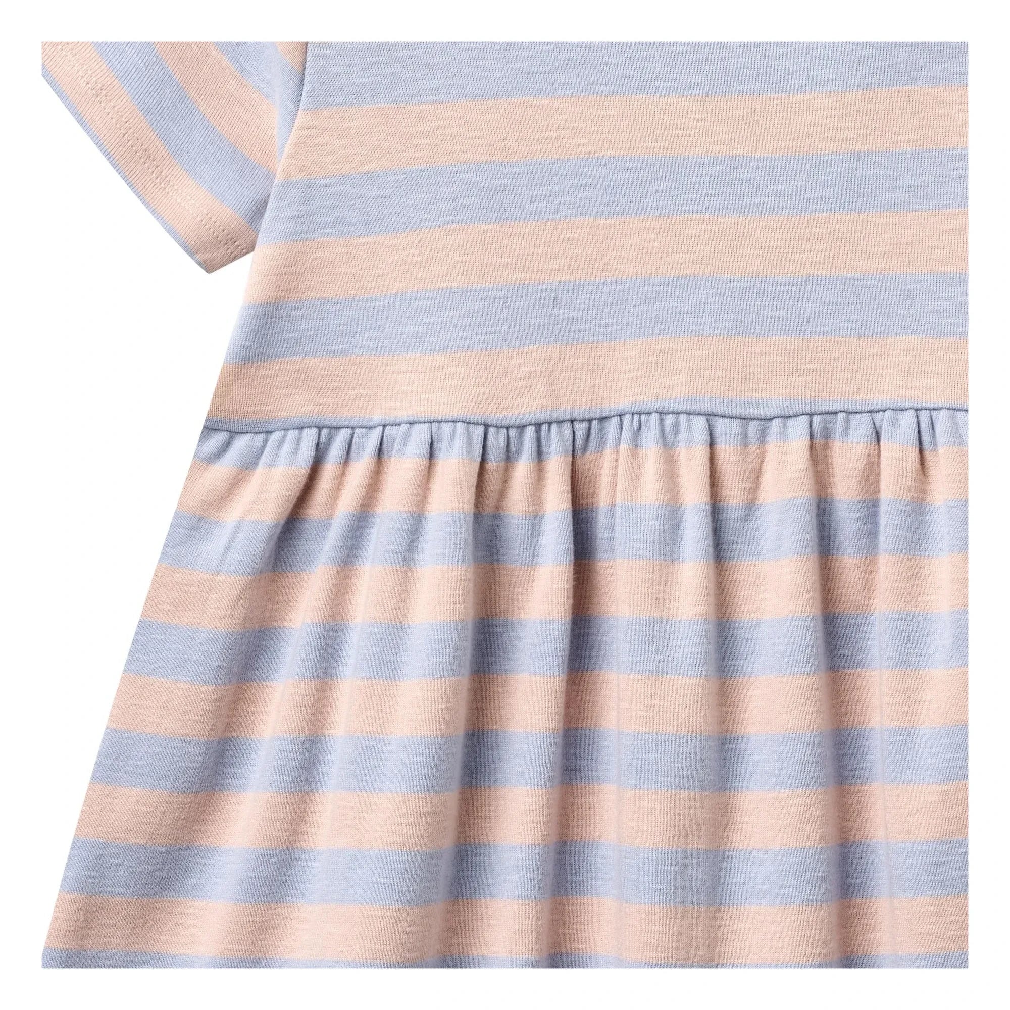 Wheat - Striped Anna Jersey Dress Organic Cotton | Pale Pink