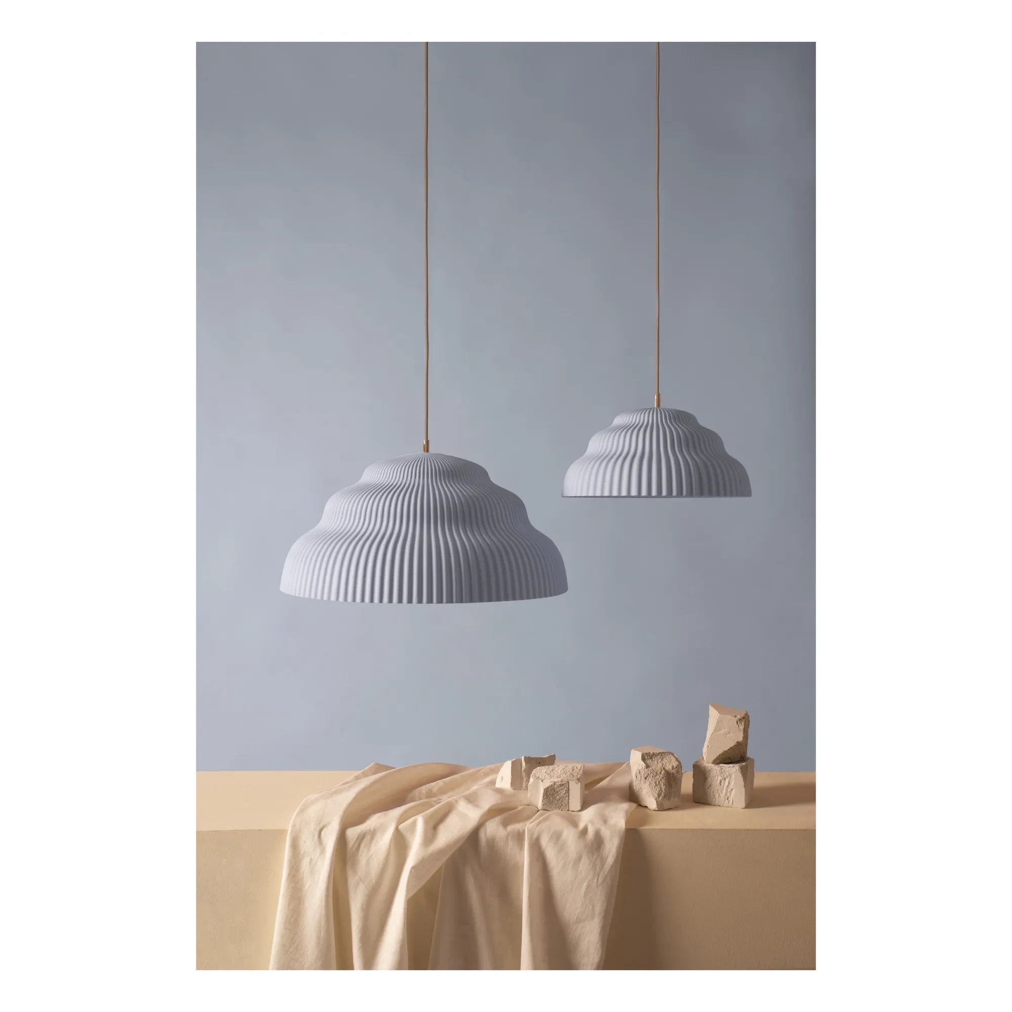 Schneid Studio - Cascading Ceramic Pendant Lamp | Light Blue