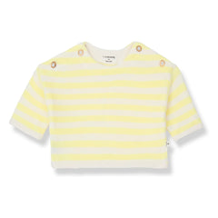 1+ in the family - Poseidon Striped Towel Sweater | Pale Yellow