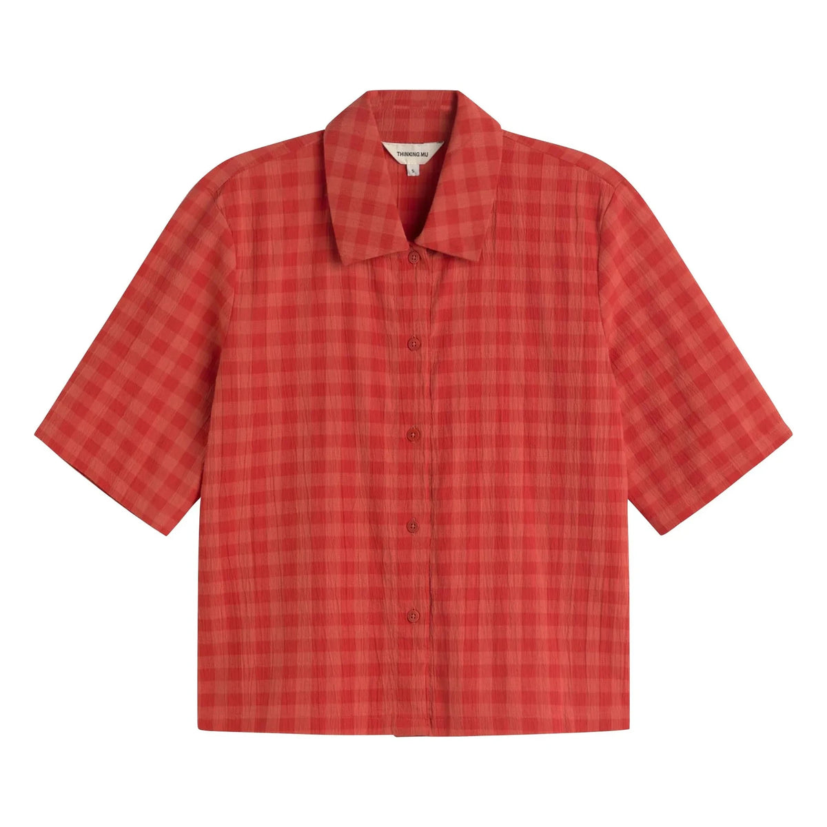 Thinking Mu - Donkey Organic Cotton Plaid Shirt | Red