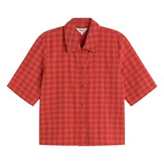 Thinking Mu - Donkey Organic Cotton Plaid Shirt | Red