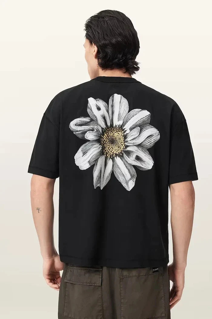 AllSaints Erkek Pamuklu Oversize Tişört PETALS