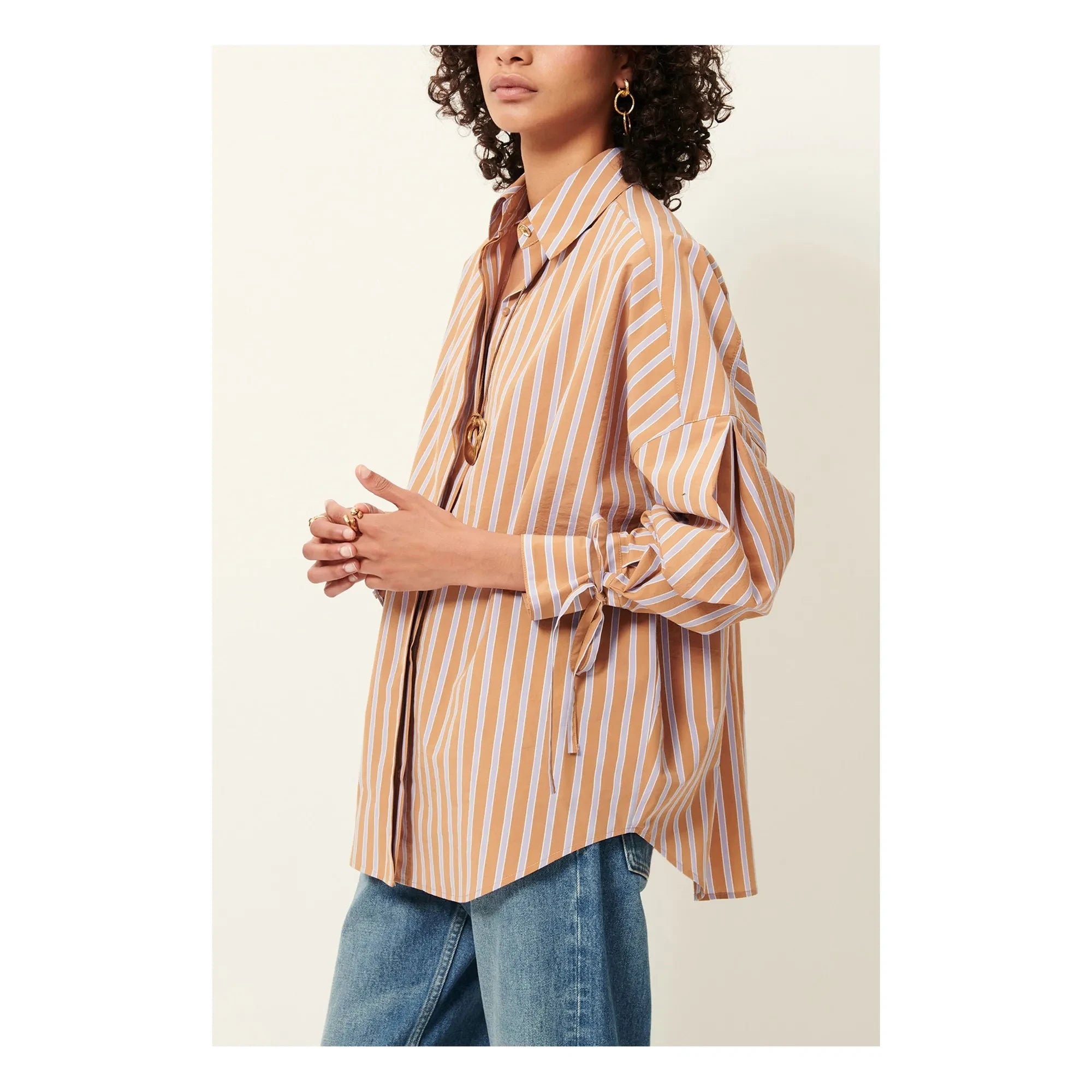 Sessùn - Armando Striped Cotton Shirt | Terracotta