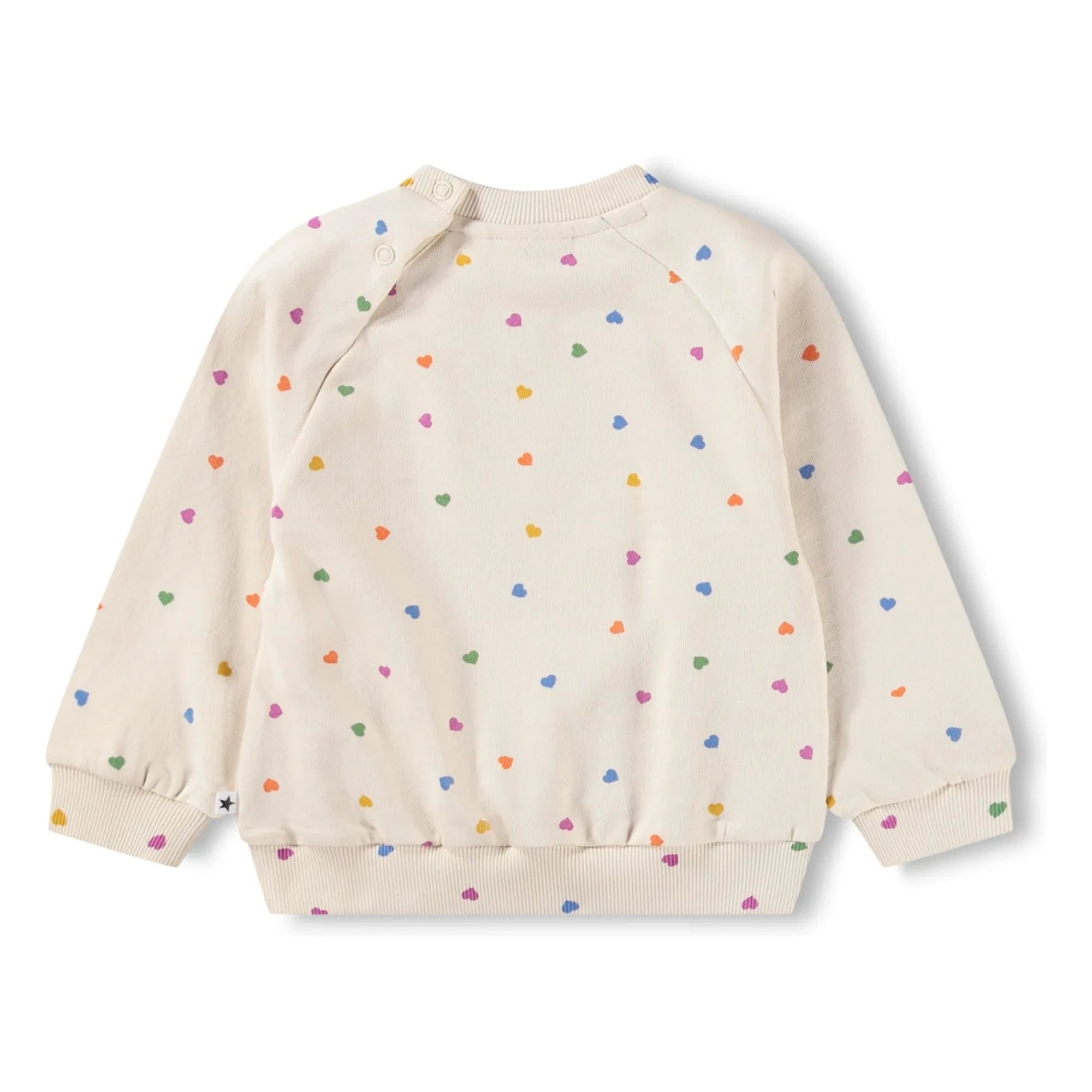 Molo - Heart Embroidered Organic Cotton Sweatshirt | Ecru