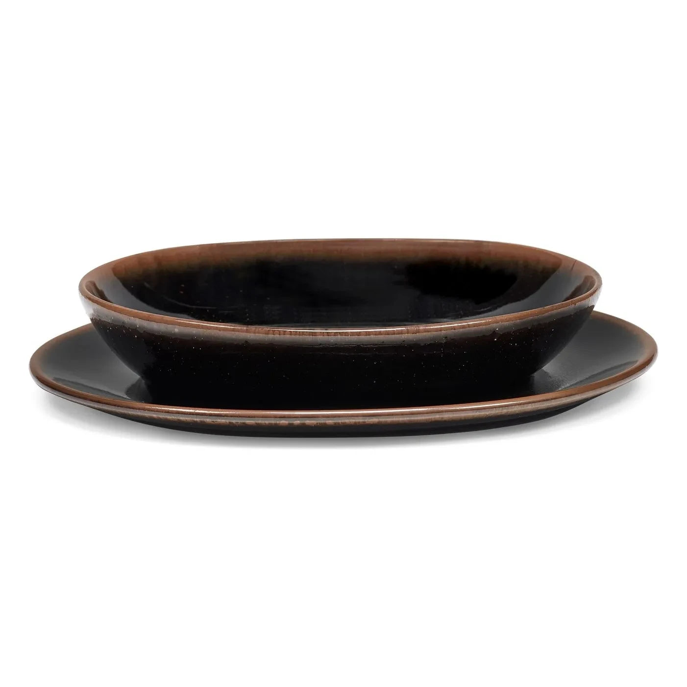 Serax - Uncharted Out of Lines Soup Plates - Set of 2 | Brown
