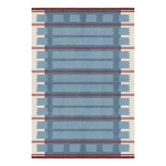 Layered - Röllakan Iris Wool Rug | Petrol Blue